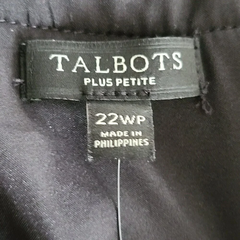 Talbots Plus Petite V Neck Shift Dress 22WP Black Fringe Sleeveless Lined NWT - Picture 2 of 10